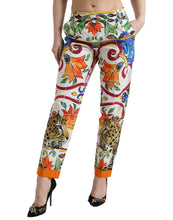 Load image into Gallery viewer, Dolce &amp; Gabbana Majolica Print Tapered Cotton Pants
