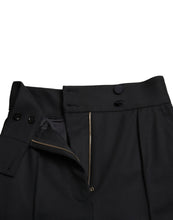 Load image into Gallery viewer, Dolce &amp; Gabbana Black Wool High Waist Tapered Pants
