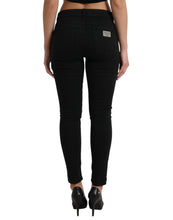 Load image into Gallery viewer, Dolce &amp; Gabbana Black Cotton Mid Waist Skinny Denim Jeans
