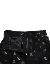 Load image into Gallery viewer, Dolce &amp; Gabbana Black Wool DG Logo High Waist Straight Pants
