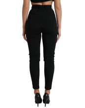 Load image into Gallery viewer, Dolce &amp; Gabbana Black Wool Stretch High Waist Skinny Pants
