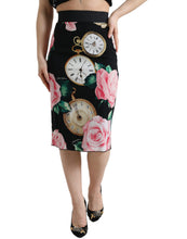 Load image into Gallery viewer, Dolce &amp; Gabbana High Waist Silk Pencil Midi Skirt with Floral Print
