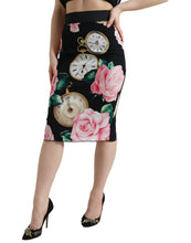 Load image into Gallery viewer, Dolce &amp; Gabbana High Waist Silk Pencil Midi Skirt with Floral Print
