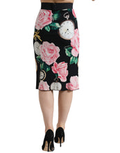 Load image into Gallery viewer, Dolce &amp; Gabbana High Waist Silk Pencil Midi Skirt with Floral Print
