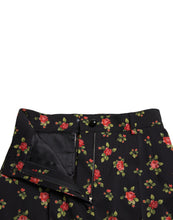 Load image into Gallery viewer, Dolce &amp; Gabbana Black Floral Wool High Waist Tapered Pants
