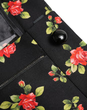 Load image into Gallery viewer, Dolce &amp; Gabbana Black Floral Wool High Waist Tapered Pants
