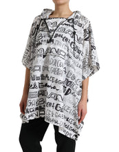 Load image into Gallery viewer, Dolce &amp; Gabbana White Logo Print Hooded Blouson T-shirt Top
