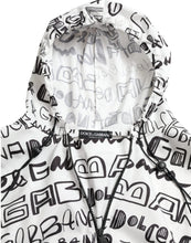 Load image into Gallery viewer, Dolce &amp; Gabbana White Logo Print Hooded Blouson T-shirt Top
