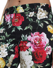 Load image into Gallery viewer, Dolce &amp; Gabbana Black Floral Print Mid Waist Cropped Pants
