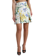 Load image into Gallery viewer, Dolce &amp; Gabbana White Floral A-line High Waist Mini Skirt
