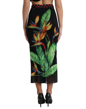 Load image into Gallery viewer, Dolce &amp; Gabbana Black Strelitzia High Waist Pencil Cut Skirt
