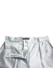 Load image into Gallery viewer, Dolce &amp; Gabbana Sky Blue Silk High Waist Folded Hem Pants
