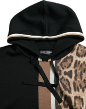Load image into Gallery viewer, Dolce &amp; Gabbana Black Leopard Hooded Sweatshirt Sweater
