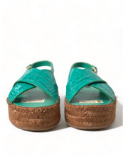 Load image into Gallery viewer, Dolce &amp; Gabbana Elegant Green Espadrille Platform Sandals
