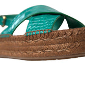 Load image into Gallery viewer, Dolce &amp; Gabbana Elegant Green Espadrille Platform Sandals
