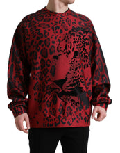 Load image into Gallery viewer, Dolce &amp; Gabbana Red Leopard Print Crewneck Pullover Sweater
