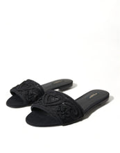 Load image into Gallery viewer, Dolce &amp; Gabbana Elegant Black Heart Embroidery Slide Sandals
