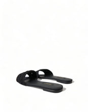 Load image into Gallery viewer, Dolce &amp; Gabbana Elegant Black Heart Embroidery Slide Sandals
