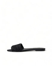 Load image into Gallery viewer, Dolce &amp; Gabbana Elegant Black Heart Embroidery Slide Sandals
