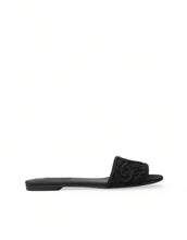 Load image into Gallery viewer, Dolce &amp; Gabbana Elegant Black Heart Embroidery Slide Sandals
