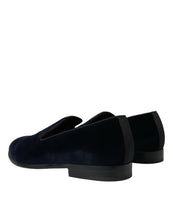 Load image into Gallery viewer, Dolce &amp; Gabbana Black Velvet Loafers Formal Dress Shoes
