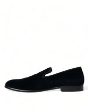 Load image into Gallery viewer, Dolce &amp; Gabbana Black Velvet Loafers Formal Dress Shoes
