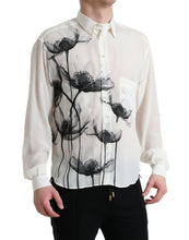 Load image into Gallery viewer, Dolce &amp; Gabbana White Floral Collared Dress Silk Shirt
