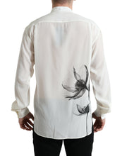 Load image into Gallery viewer, Dolce &amp; Gabbana White Floral Collared Dress Silk Shirt
