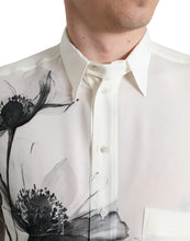 Load image into Gallery viewer, Dolce &amp; Gabbana White Floral Collared Dress Silk Shirt
