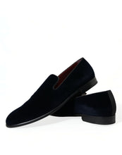 Load image into Gallery viewer, Dolce &amp; Gabbana Black Velvet Loafers Formal Dress Shoes
