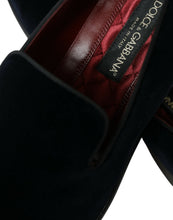 Load image into Gallery viewer, Dolce &amp; Gabbana Black Velvet Loafers Formal Dress Shoes
