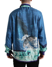 Load image into Gallery viewer, Dolce &amp; Gabbana Blue Ocean Print Silk Collared Button Down Shirt
