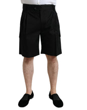 Load image into Gallery viewer, Dolce &amp; Gabbana Black Cotton Stretch Cargo Bermuda Shorts
