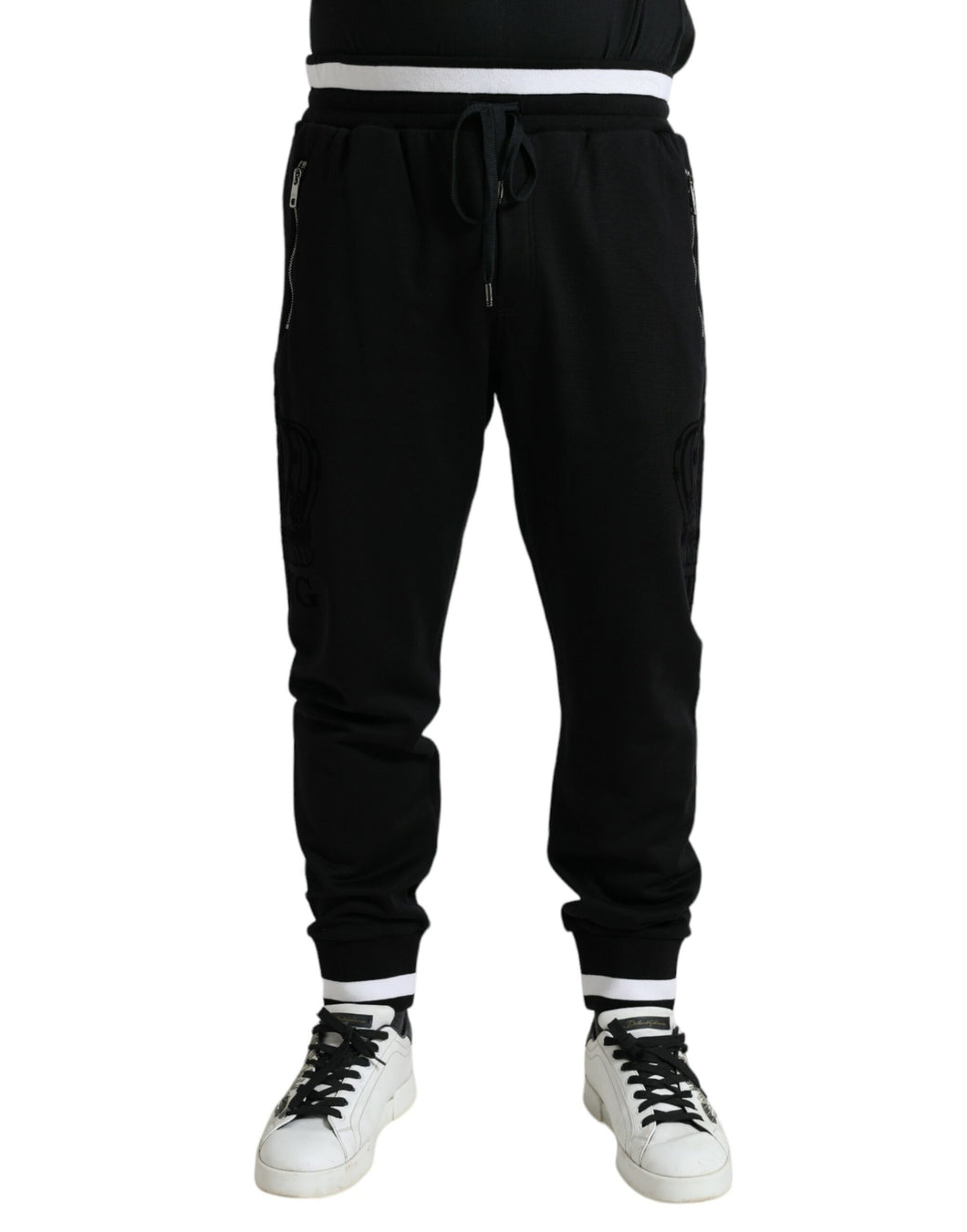 Dolce & Gabbana Black Cotton Logo Sweatpants Jogging Pants