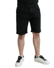 Load image into Gallery viewer, Dolce &amp; Gabbana Black Cotton Stretch Bermuda Denim Shorts
