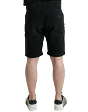 Load image into Gallery viewer, Dolce &amp; Gabbana Black Cotton Stretch Bermuda Denim Shorts
