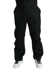 Load image into Gallery viewer, Dolce &amp; Gabbana Black Polyester Logo Straight Pants
