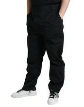 Load image into Gallery viewer, Dolce &amp; Gabbana Black Polyester Logo Straight Pants
