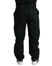 Load image into Gallery viewer, Dolce &amp; Gabbana Black Polyester Logo Straight Pants
