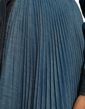Load image into Gallery viewer, Dolce &amp; Gabbana Blue Collared Denim Pleated A-line Midi Dress
