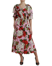 Load image into Gallery viewer, Dolce &amp; Gabbana Multicolor Floral Crystal Embellished A-line Dress

