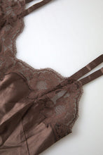 Load image into Gallery viewer, Dolce &amp; Gabbana Brown Logo Silk Sleepwear Camisole Top Underwear
