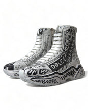 Load image into Gallery viewer, Dolce &amp; Gabbana Daymaster Graffiti Print Mid Top Sneakers
