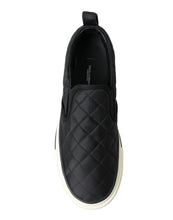 Load image into Gallery viewer, Dolce &amp; Gabbana Black Quilted Slip On Low Top Sneakers Shoes
