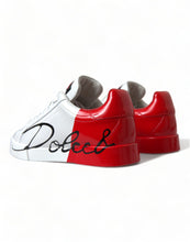 Load image into Gallery viewer, Dolce &amp; Gabbana White Red Lace Up Womens Low Top Sneakers Shoes
