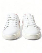 Load image into Gallery viewer, Dolce &amp; Gabbana Chic White Leather Sneakers with Red Accents
