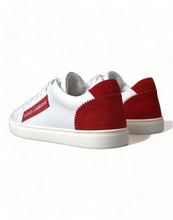 Load image into Gallery viewer, Dolce &amp; Gabbana Chic White Leather Sneakers with Red Accents
