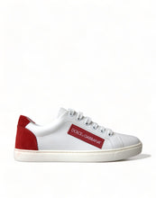 Load image into Gallery viewer, Dolce &amp; Gabbana Chic White Leather Sneakers with Red Accents
