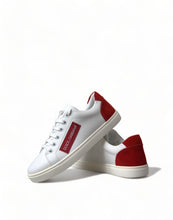 Load image into Gallery viewer, Dolce &amp; Gabbana Chic White Leather Sneakers with Red Accents
