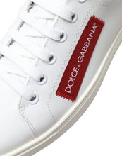 Load image into Gallery viewer, Dolce &amp; Gabbana Chic White Leather Sneakers with Red Accents
